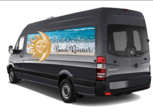 a shuttle with the Talis Park logo and the words "Beach Runner"
