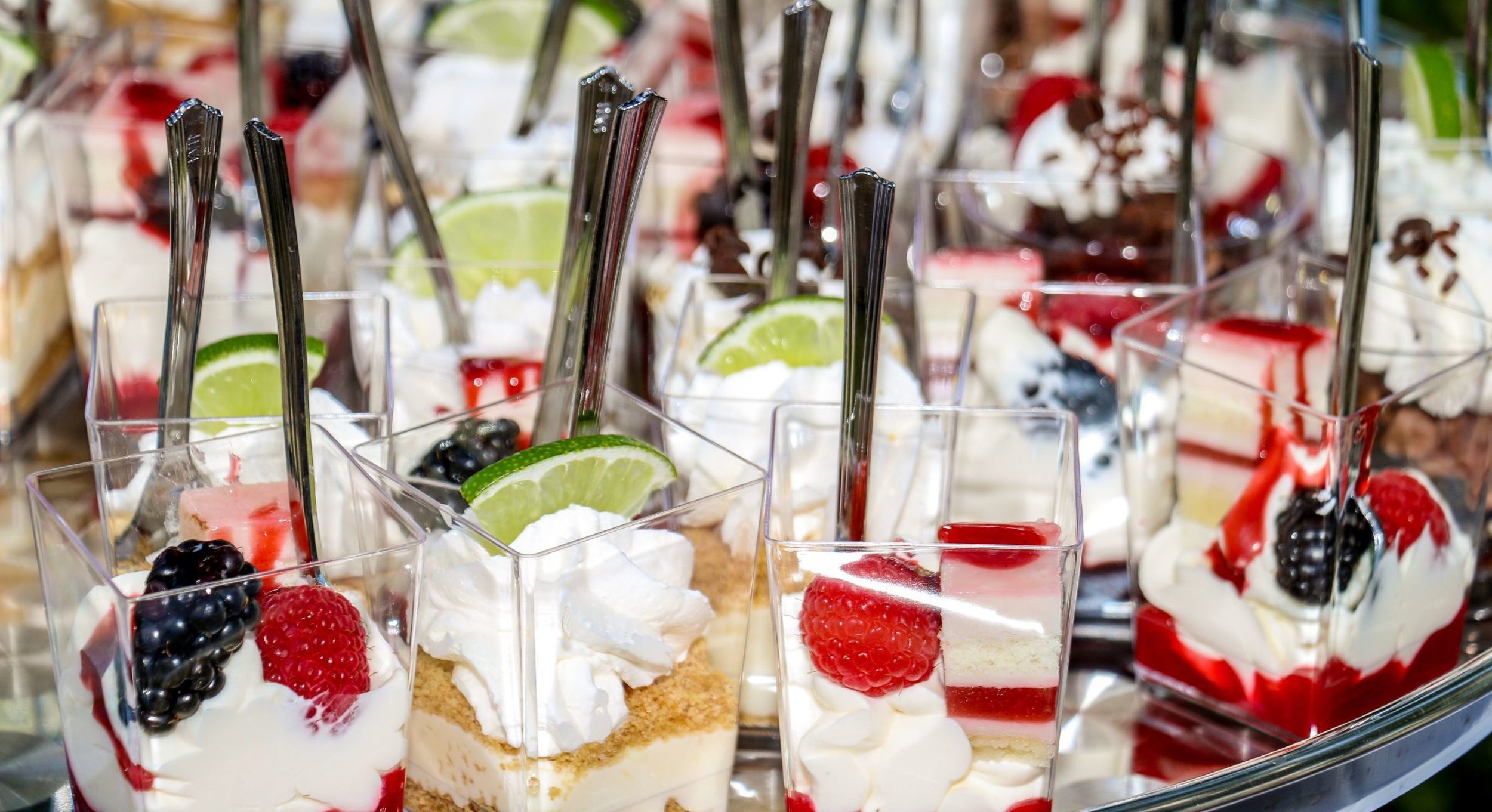 Parfaits plated in square glasses